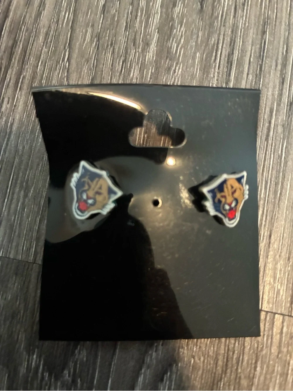 Navy and White Tiger Bow Hair Accessory Set and Earrings